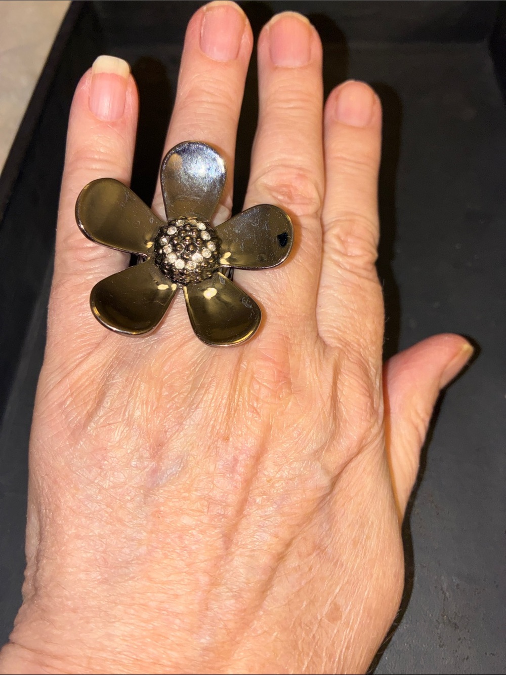 Gold Flower Statement Ring - Women Jewelry